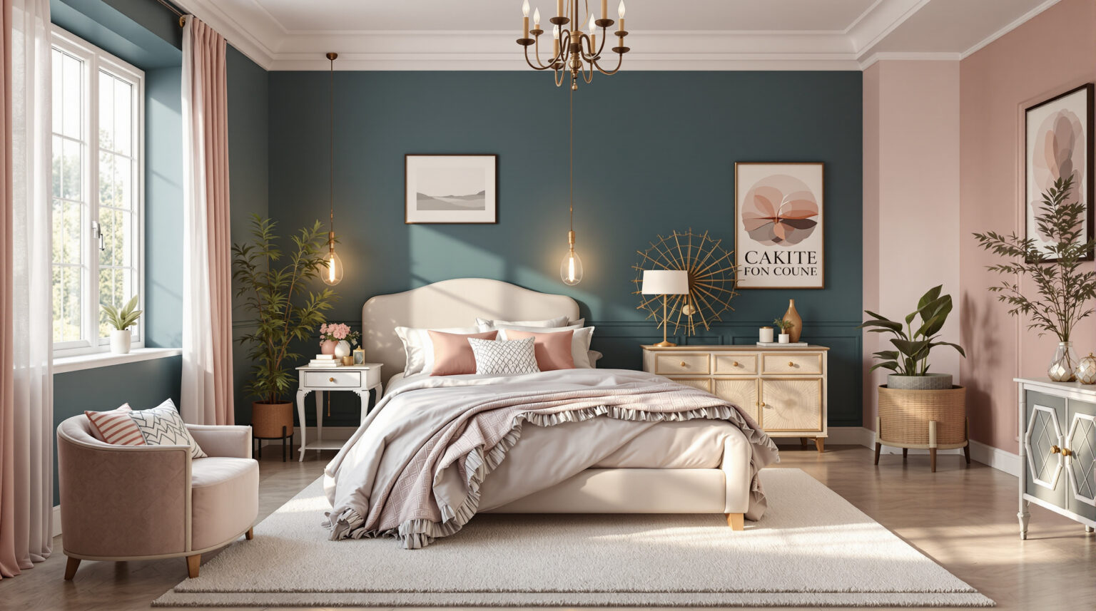 Chambre bleu canard et rose poudré : Inspirez-vous pour une décoration élégante et tendance !