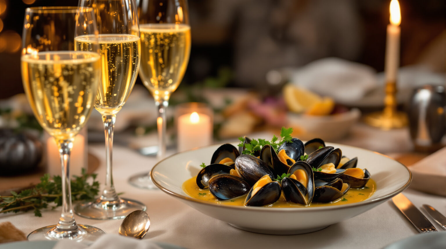 Moule au champagne : Découvrez la recette incontournable pour un plat raffiné et savoureux !